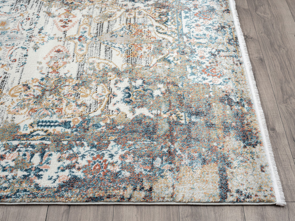 Abani Rugs Azure AZR200A Blue and Grey Vintage Area Rug