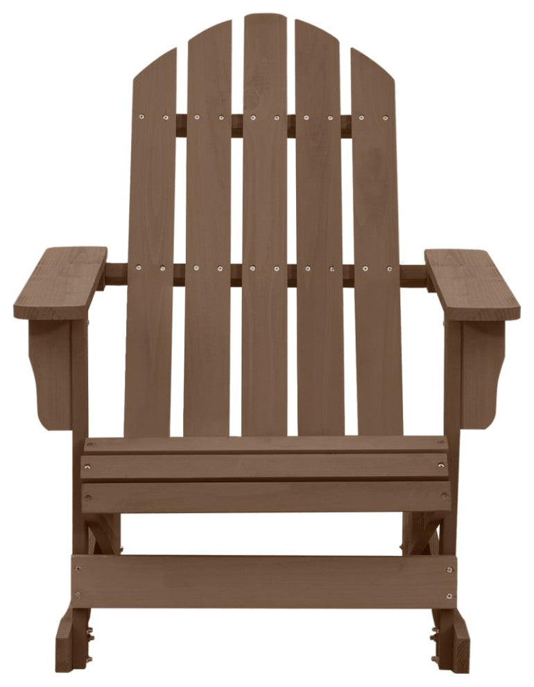 vidaXL Adirondack Rocking Chair Porch Rocker Outdoor Patio Chair Wood Brown