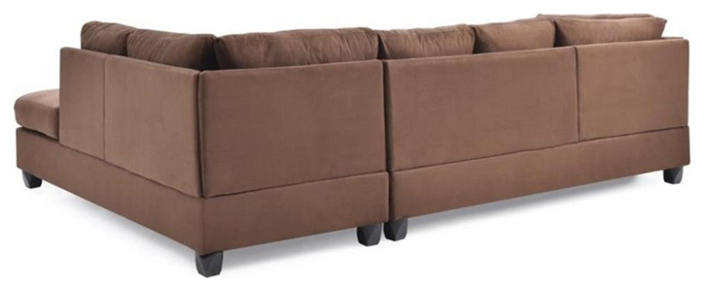 Glory Furniture Malone Microsuede Sectional in Chocolate