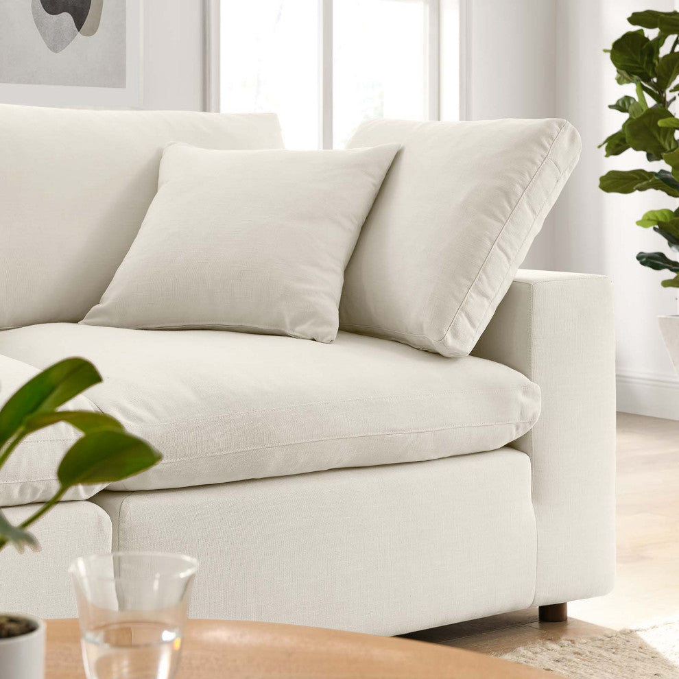 Modular Deep Sofa, Beige, Fabric, Modern, Lounge Cafe Hotel Lobby Hospitality
