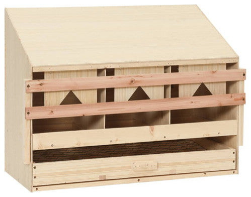 vidaXL Chicken Nesting Boxes 3 Compartments Hen Laying Nest Solid Wood Pine