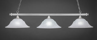 Square 3-Light Bar, Brushed Nickel/White Marble