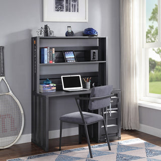 ACME Cargo Chair, Gray Fabric and Gunmetal