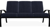 Belle Isle Cushion 3-Seat Outdoor Sofa, Indigo/Black