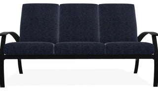 Belle Isle Cushion 3-Seat Outdoor Sofa, Indigo/Black