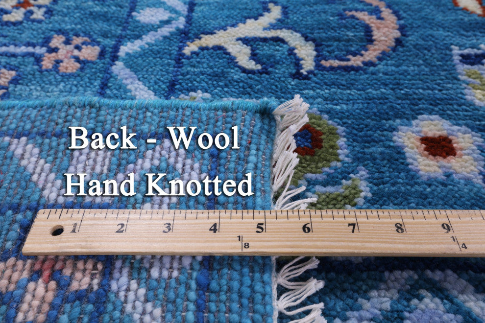 10' Square Turkish Oushak Hand-Knotted Wool Rug - Q13570