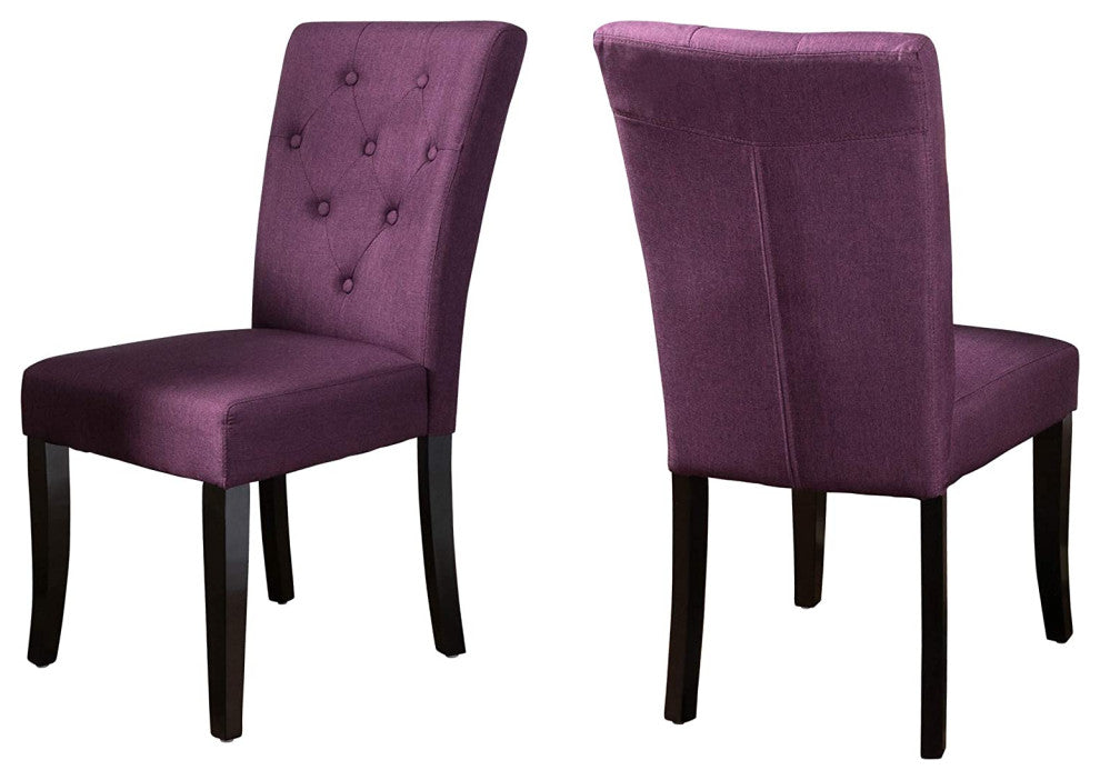 Stylish Fabric Dining Chair, Deep Purple