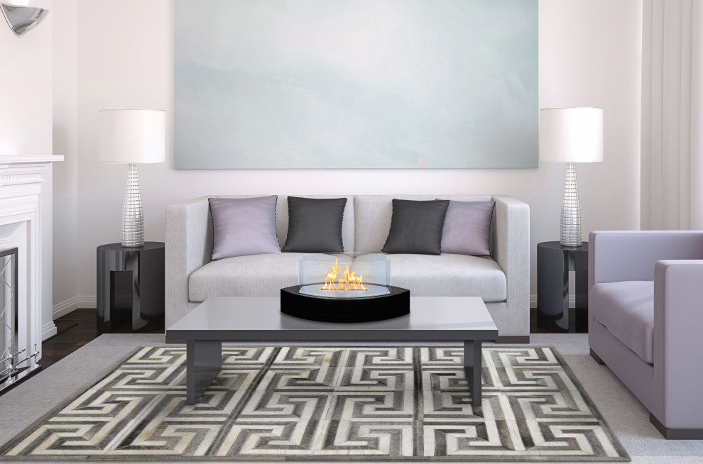 Lexington Tabletop Fireplace, High Gloss Black Paint