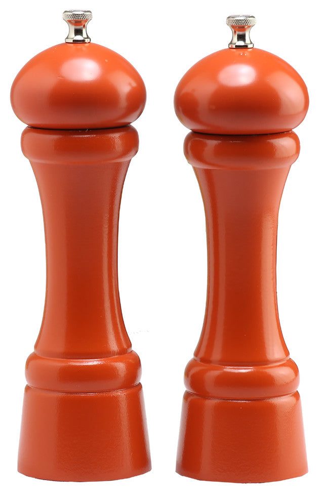 Chef Specialties Pro Series Pepper and Salt Mill Set, Orange, 8"