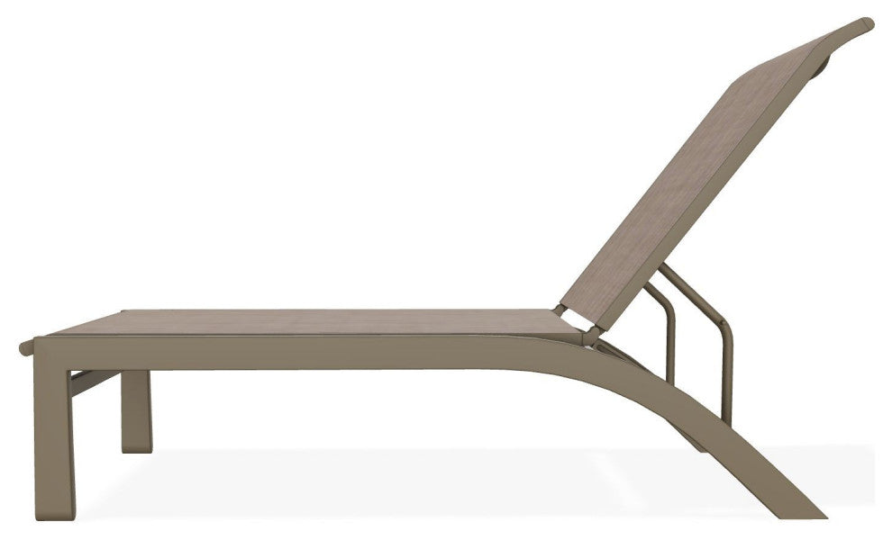 Kendall Sling Stackable Outdoor Chaise Lounge, Augustine Fennel/Beachwood