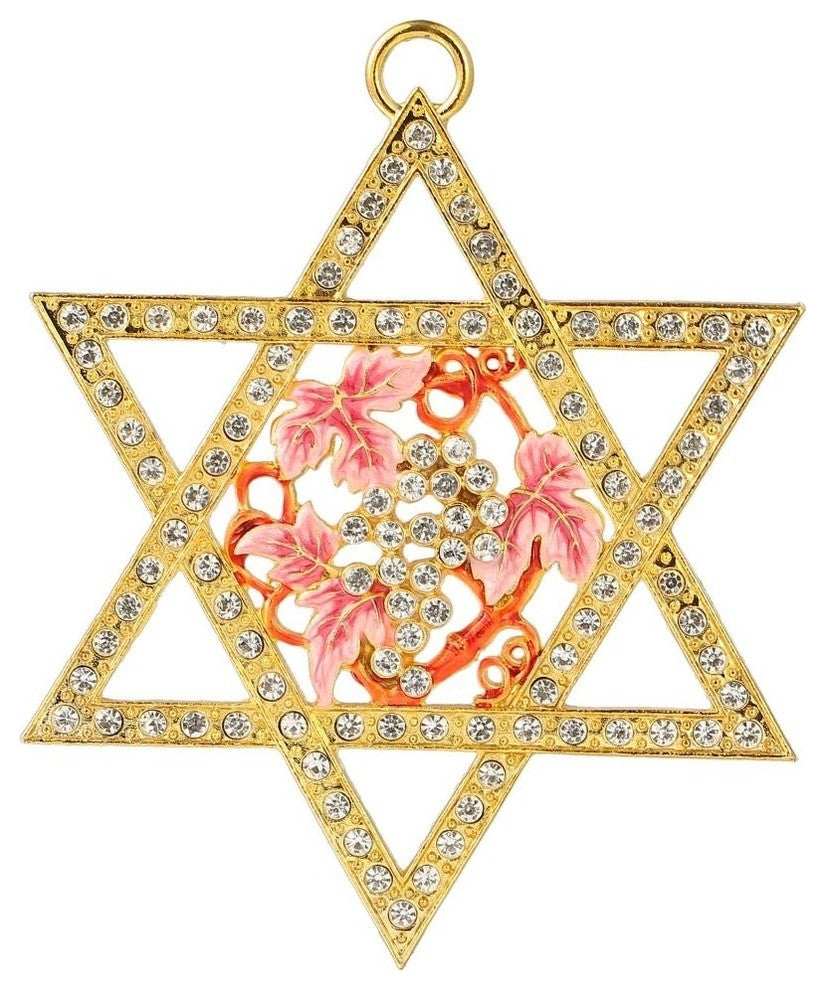 Traditional Star of David Hanging Ornament Pewter Classic Wall Decor