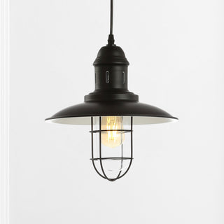 Deere 12" Adjustable Iron Cage Light LED Kitchen Pendant, Black by JONATHAN  Y