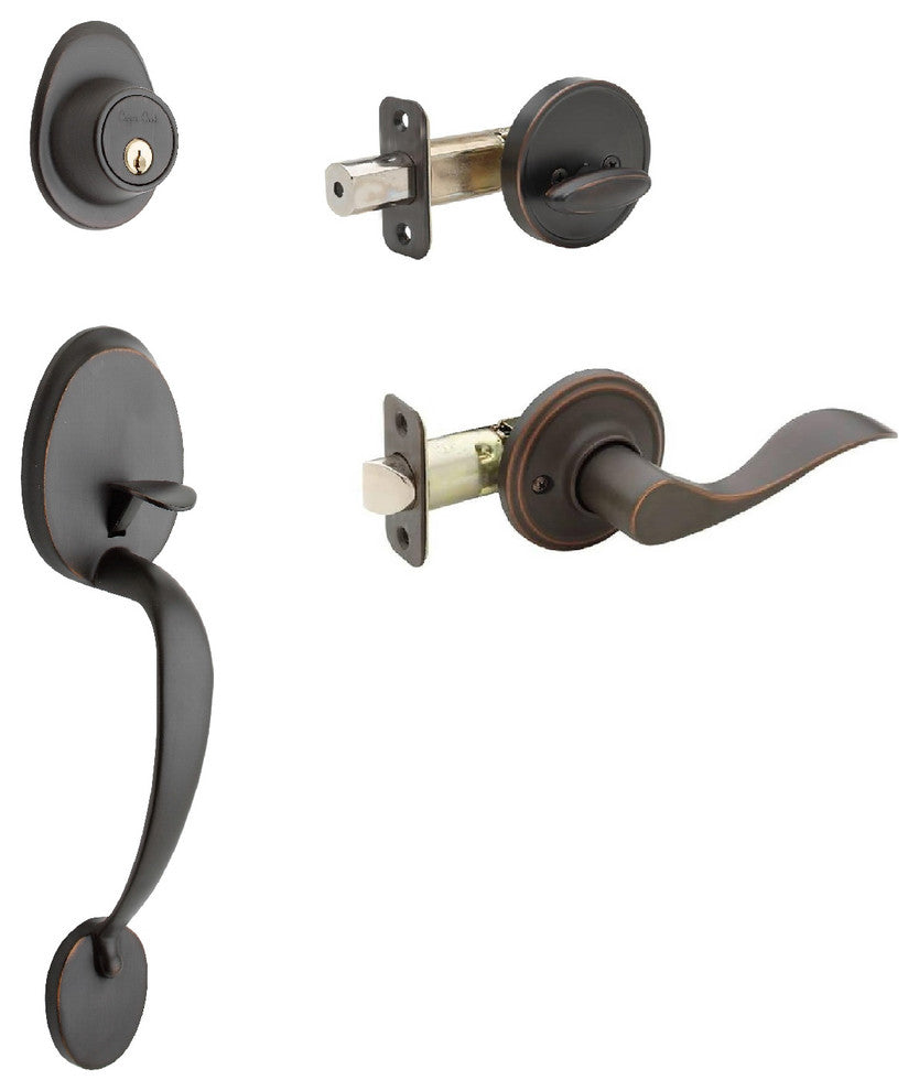 Active Handle Set, Waverlie Lever Interior Trim, Tuscan Bronze