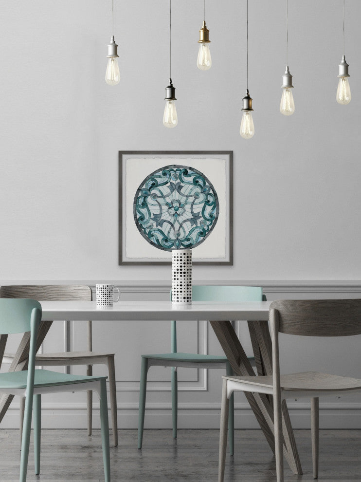 "Blue Lilies" Framed Painting Print, 24"x24"