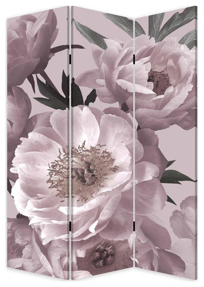 Romantic Floral Three Panel Room Divider Screen