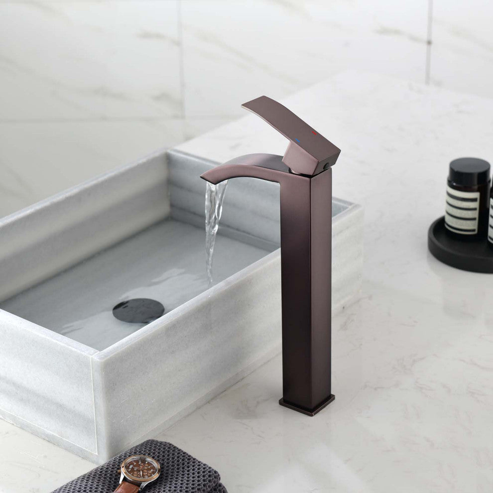 Givingtree Single Lever Operation Single Hole Bathroom Faucet,Brown