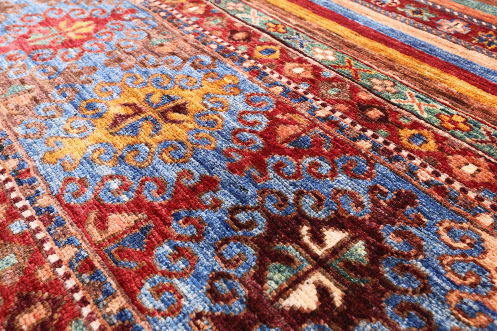 4' 2" X 5' 9" Handmade Khorjin Super Kazak Wool Rug Q5361