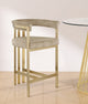 Marcello Upholstered Counter Stool, Beige, Velvet, Brushed Brass