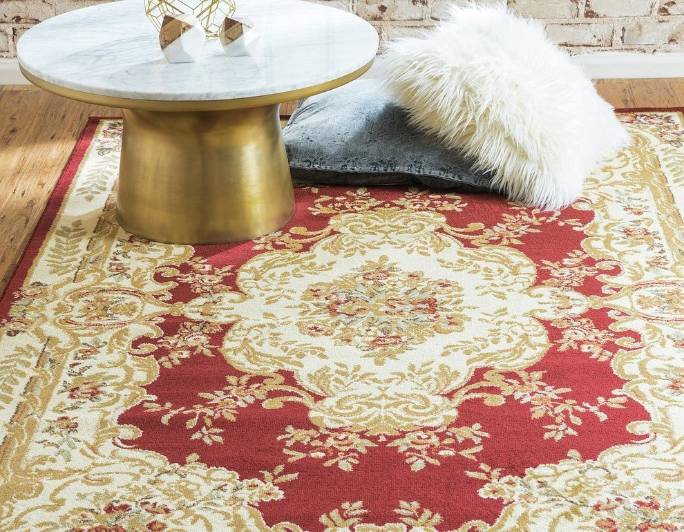 Unique Loom Red Leon Versailles 4' 0 x 6' 0 Area Rug
