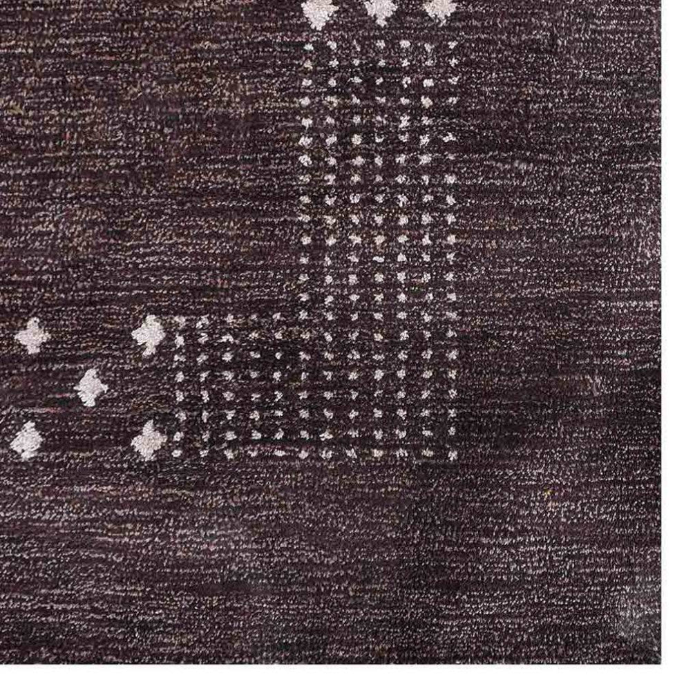 HAND KNOTTED LOOM SILK ECO-FRIENDLY AREA RUG -6'x9',Rectangle,Brown,Contemporary