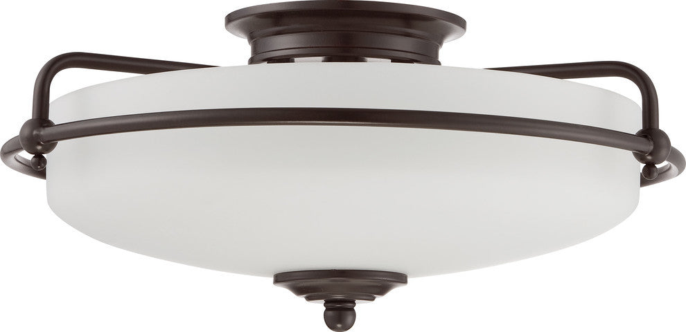 Quoizel GF1617PN Three Light Flush Mount Griffin Palladian Bronze
