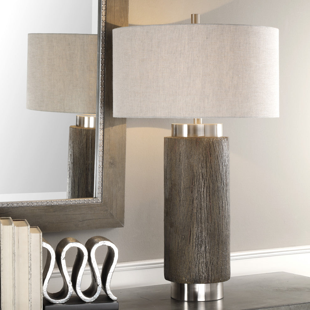 Uttermost 27721 Cheraw Wood Cylinder Lamp