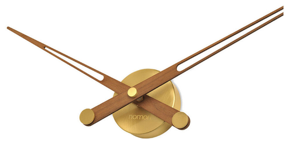 Nomon AXIOMA G Clock | Polished Brass Box, Walnut Hands