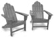 Polywood Long Island Adirondack 2-Piece Set, Slate Gray