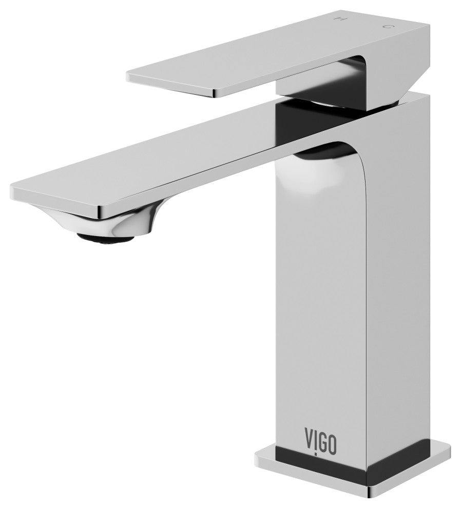 VIGO Dunn 6" H Single Handle Single Hole Bathroom Faucet, Chrome, Without Extras