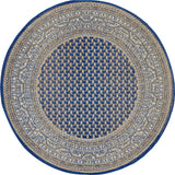 Unique Loom Blue Allover Williamsburg 5' Round Rug