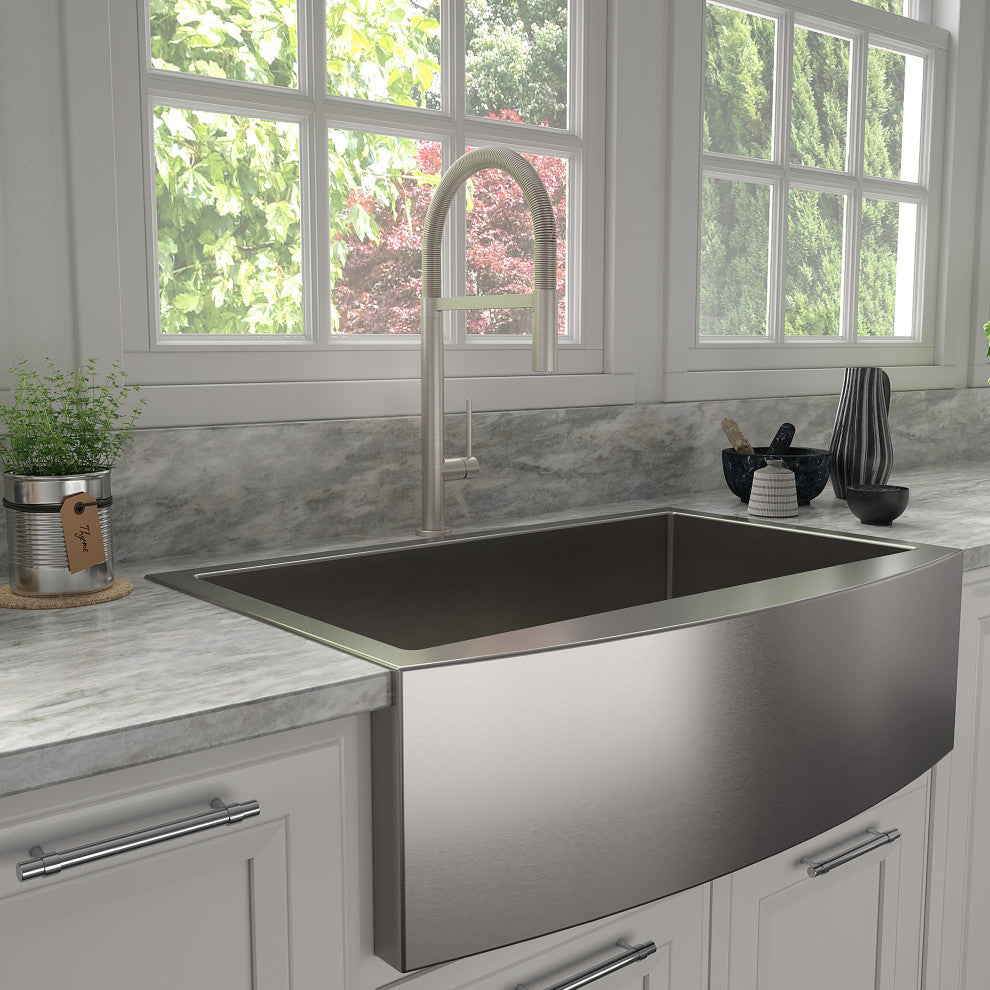 ZLINE Incline Kitchen Faucet, Brushed Nickel, INC-KF-BN