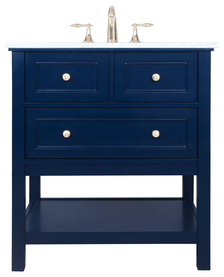 Matilda Single Bathroom Vanity, Blue, 30"