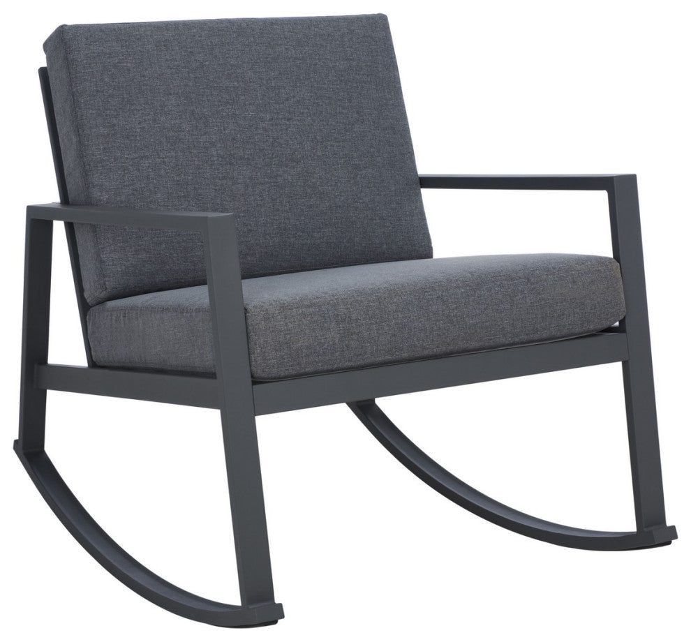 Safavieh Outdoor Cantor Rocking Chair Grey/Grey Cushion