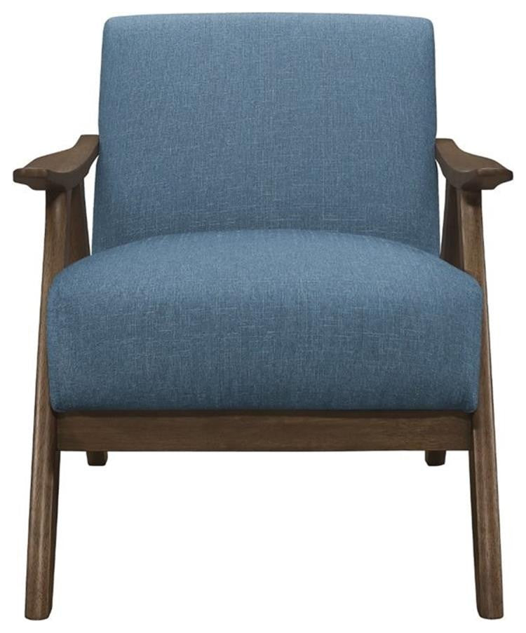 Home Square Upholstered Accent Chair in Blue Finish - Set of 2