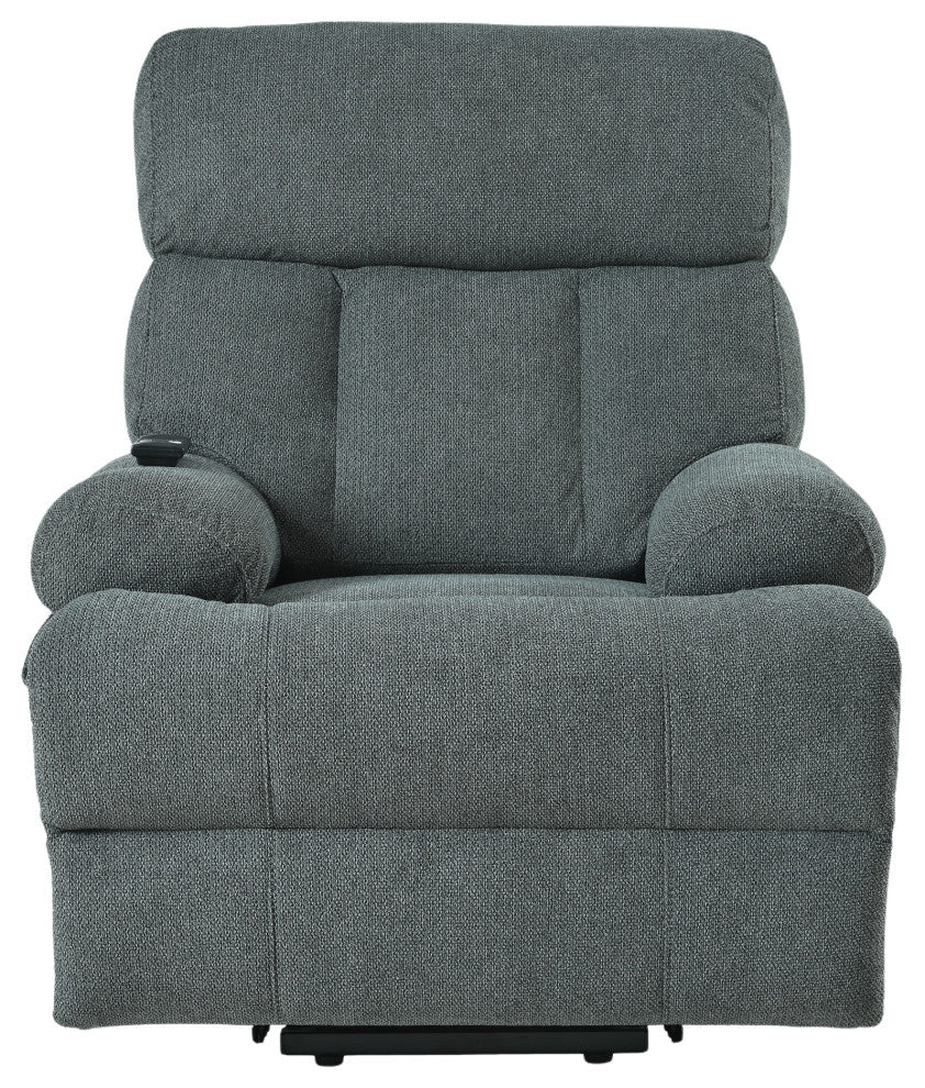GDF Studio Oversized Power Lift Recliner Chair for Seniors, Remote Control, Dark Gray