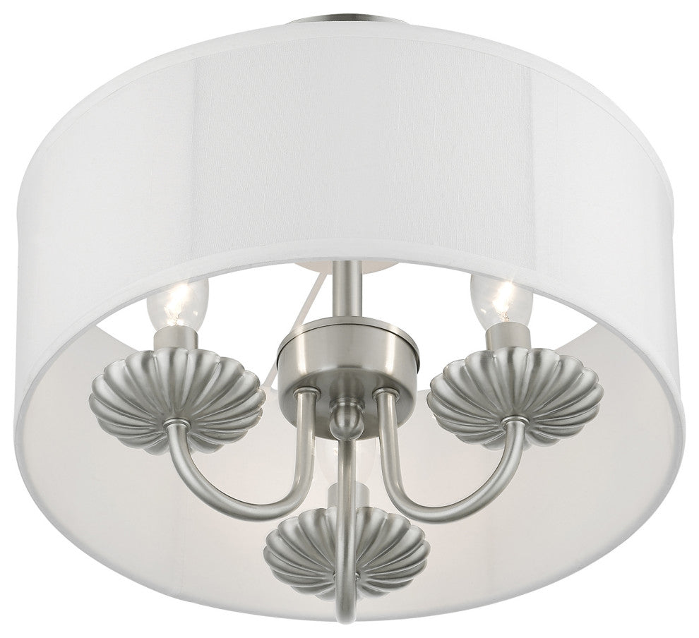 Livex Lighting 3 Light Brushed Nickel Semi-Flush Mount