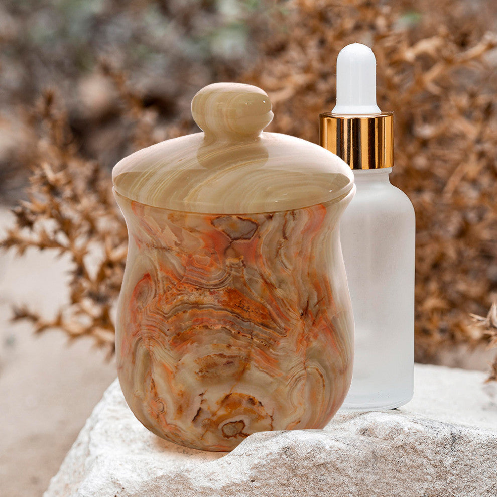 Marble Bathroom Jar, Pale Green