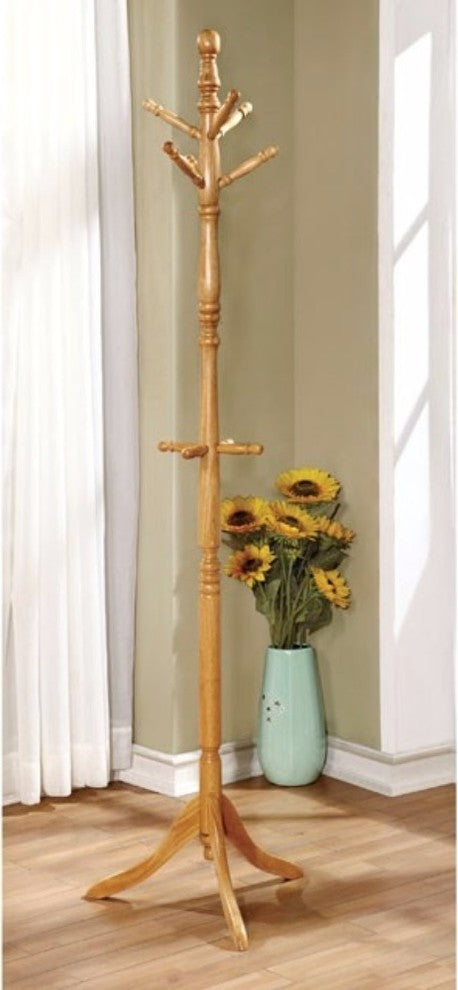 Putnam Transitional Style Coat Rack , Natural Wood