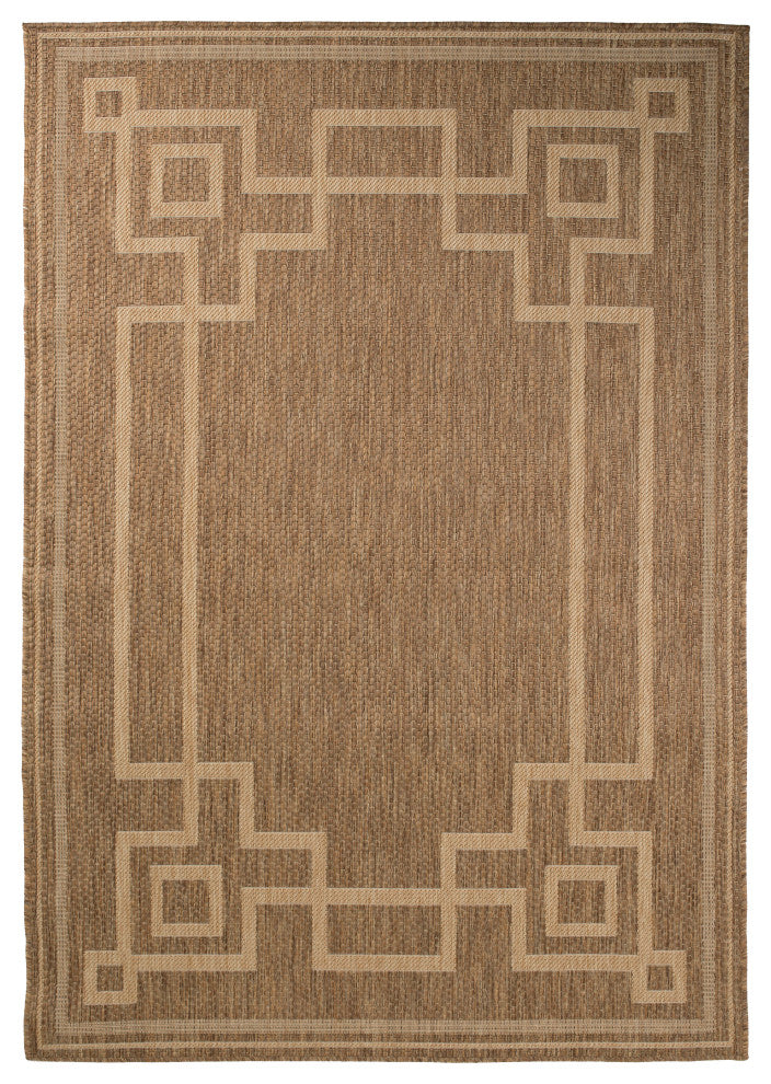 Outdoor Collection Oriental Area Rug - UV Safe Rug, Neutral, 7'10"x10'