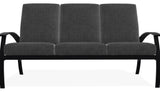 Belle Isle Cushion 3-Seat Outdoor Sofa, Slate/Black