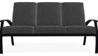 Belle Isle Cushion 3-Seat Outdoor Sofa, Slate/Black