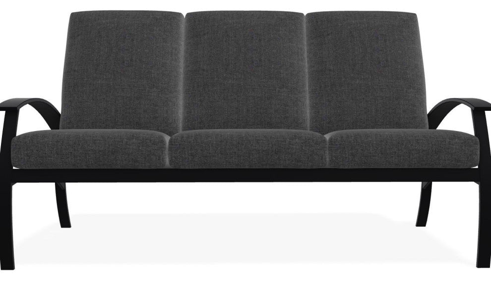 Belle Isle Cushion 3-Seat Outdoor Sofa, Slate/Black