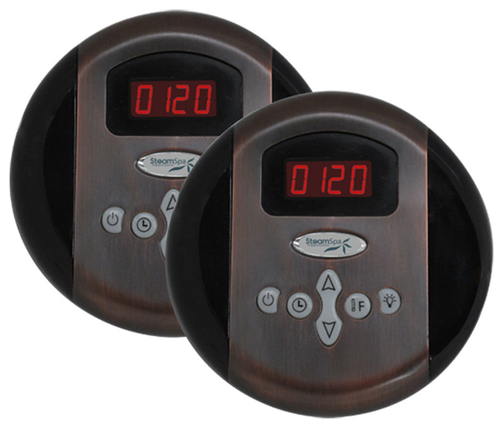 SteamSpa Programmable Dual Control Panels, Oil Rubber Bronze