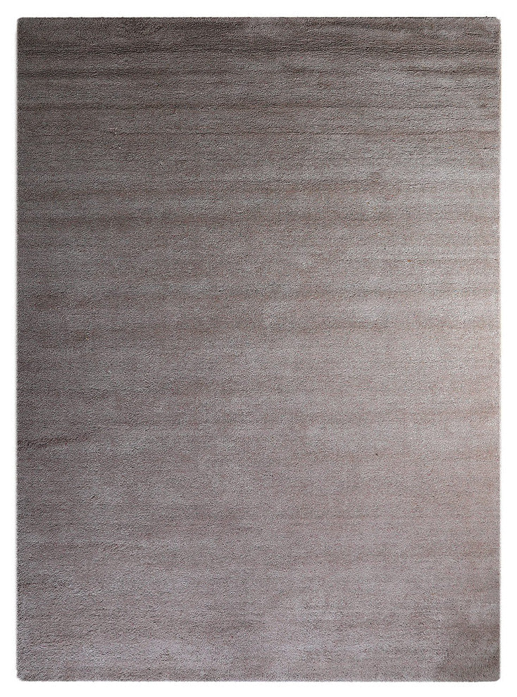 Hand Knotted Loom Silk Mix Area Rug Solid Beige