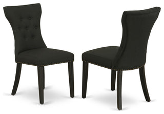 5Pc Small Dining Set - 4 Upholstered Chairs, Table Wood Frame -High Back & Black