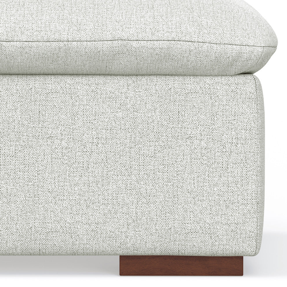Jasmine Ottoman in Performance Fabric, Assembled, Cloud Gray