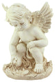 12" Ivory Cherub Angel Patio Garden Statue