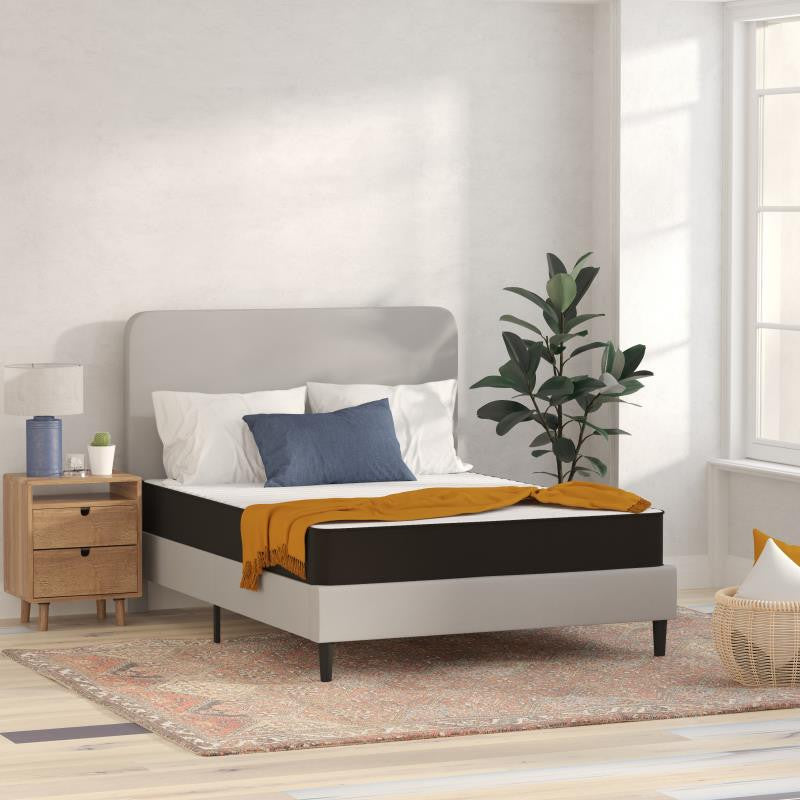 Capri Comfortable Sleep 8 Inch CertiPUR-US Certified Hybrid Mattress in a Box, Gray, Queen