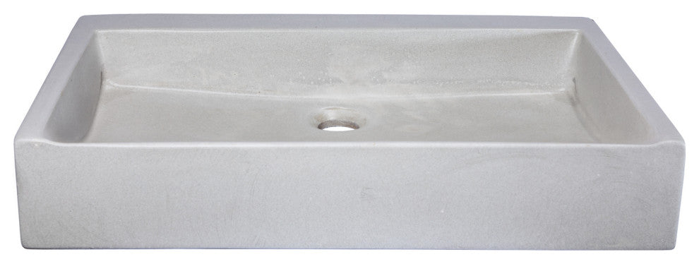 Eden Bath EB_N006LG Rectangular Sloped Concrete Vessel Sink - Light Gray