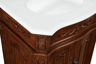 Bathroom Vanity, Teak, 24", Single Sink